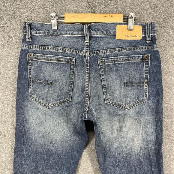 Calvin Klein Jeans Bootcut Jeans Mens 30x30 Denim Medium Wash Faded Mid Rise - Picture 14 of 16
